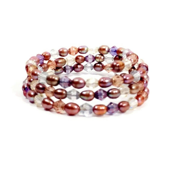 Vintage Jewelry - Vintage Fresh Water Peacock Pearl Bracelet/Necklace